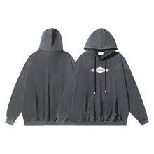 OW letter printing pattern washing water old hooded sweater