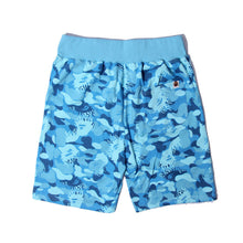 Bathing ape Bape Shorts Flame Blue Camo Shark Straight Beach Pants