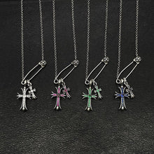 Chrome Hearts Necklace Vintage Double Cross Pin Male and Female Collarbone Chain