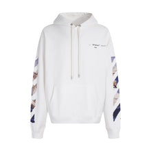 OW letter arrow pattern pullover hooded sweater