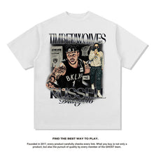 Nba T Shirt Printed Short-Sleeved T-shirt Street Washed Distressed