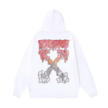 OW Melted Arrow Pattern Pullover Hooded Sweater