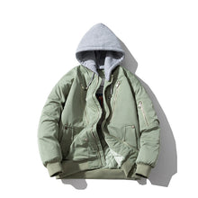Mens Vintage Jackets Fall/Winter Air Force Pilot Jacket Hooded Baseball Uniform