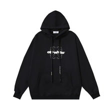 OW hollow arrow pattern print hooded sweater