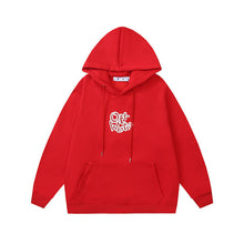 OW auspicious cloud letter arrow pattern hooded sweater