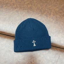 CHH  Heart Beanie Knitted Hat Women's Thick Wool Hat Cross Cold Hat