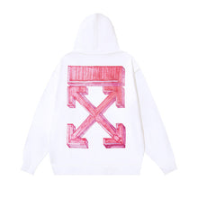 OW three-dimensional square arrow pattern pullover hooded sweater
