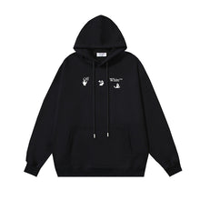 OW Melted Arrow Pattern Pullover Hooded Sweater