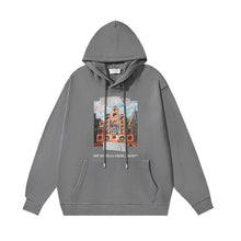 OW audio train print pattern pullover hooded sweater