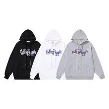 OW flower logo pattern print hooded sweater
