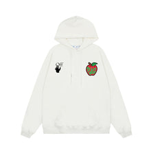 OW Apple Alphabet Arrow Pattern Pullover Hooded Sweater