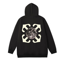 OW Saturn Arrow Pattern Pullover Hooded Sweater