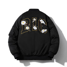 Mens Vintage Jackets Floral Embroidered Jacket Loose Casual Baseball Uniform