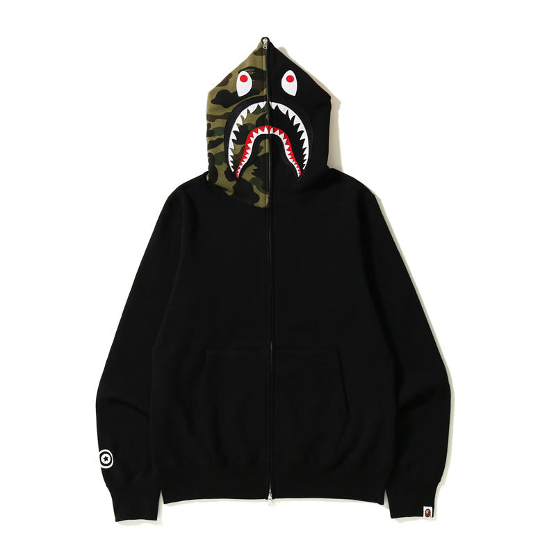 Bathing Ape Bape Hoodie Splicing Camouflage Sweater Cardigan Hooded