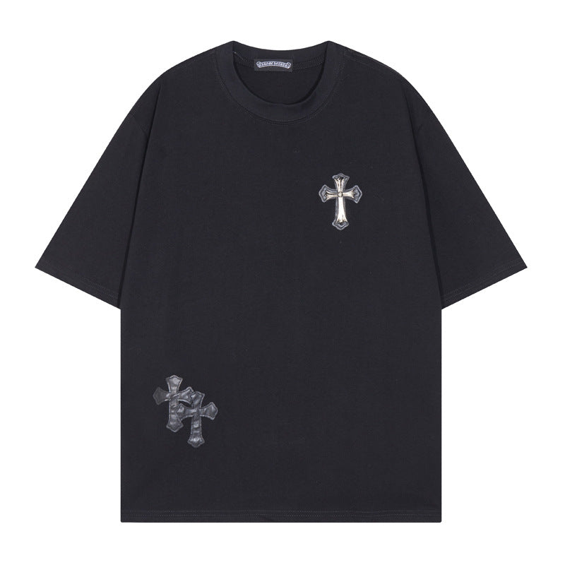 CHH Heart T Shirts T-Shirt Short Sleeve Cross