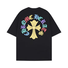 CHH Heart T Shirts Cross Print Short Sleeve T-Shirt Loose