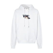 OW letter arrow pattern pullover hooded sweater