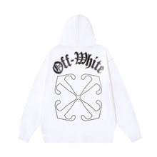 OW Sanskrit alphabet arrow print hooded sweater