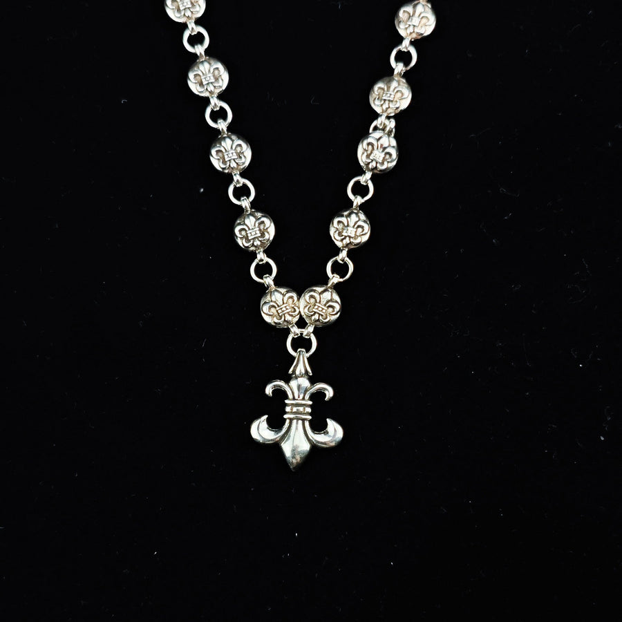 Chrome Hearts Necklace Anchor Scout Flower Men's and Women's Vintage Cross Chain