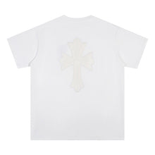 CHH Heart T Shirts Croix Cross Color Embroidery Printed Short Sleeve T-Shirt Loose