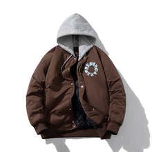 Men Vintage Jackets Stand-up Collar Embroidered Baseball Clothing Single-breasted Cotton Clothing