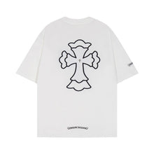 CHH Heart T Shirts Cross Print Short Sleeve T-Shirt Loose