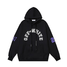 OW No. 23 OW micro-label pattern printed hooded sweater