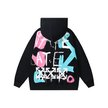 OW Graffiti Letter Arrow Pattern Hooded Sweater