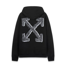 OW embroidered line arrow pattern pullover hooded sweater