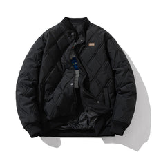 Men Vintage Jackets Loose Rhombus Cotton Vintage Baseball Jacket