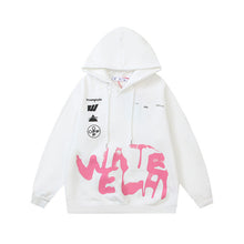 OW Graffiti Letter Arrow Pattern Hooded Sweater