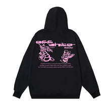 OW Fire Dragon Bee Graphic Print Hooded Sweatshirt