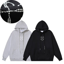 OW Hot Diamond Arrow Pattern Pullover Hooded Sweater