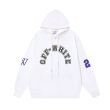 OW No. 23 OW micro-label pattern printed hooded sweater