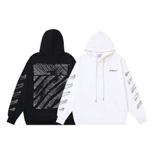 OW stylus oblique stripe print pullover hooded sweater