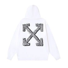OW twine arrow pencil print pullover hooded sweater