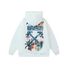 OW cartoon vase arrow pattern hooded sweater