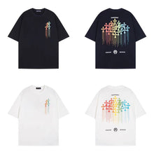 CHH  Heart T Shirts Cross Color Printed Short Sleeve T-Shirt Loose