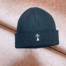 CHH  Heart Beanie Knitted Hat Women's Thick Wool Hat Cross Cold Hat