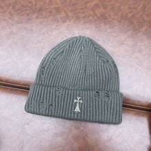 CHH  Heart Beanie Knitted Hat Women's Thick Wool Hat Cross Cold Hat