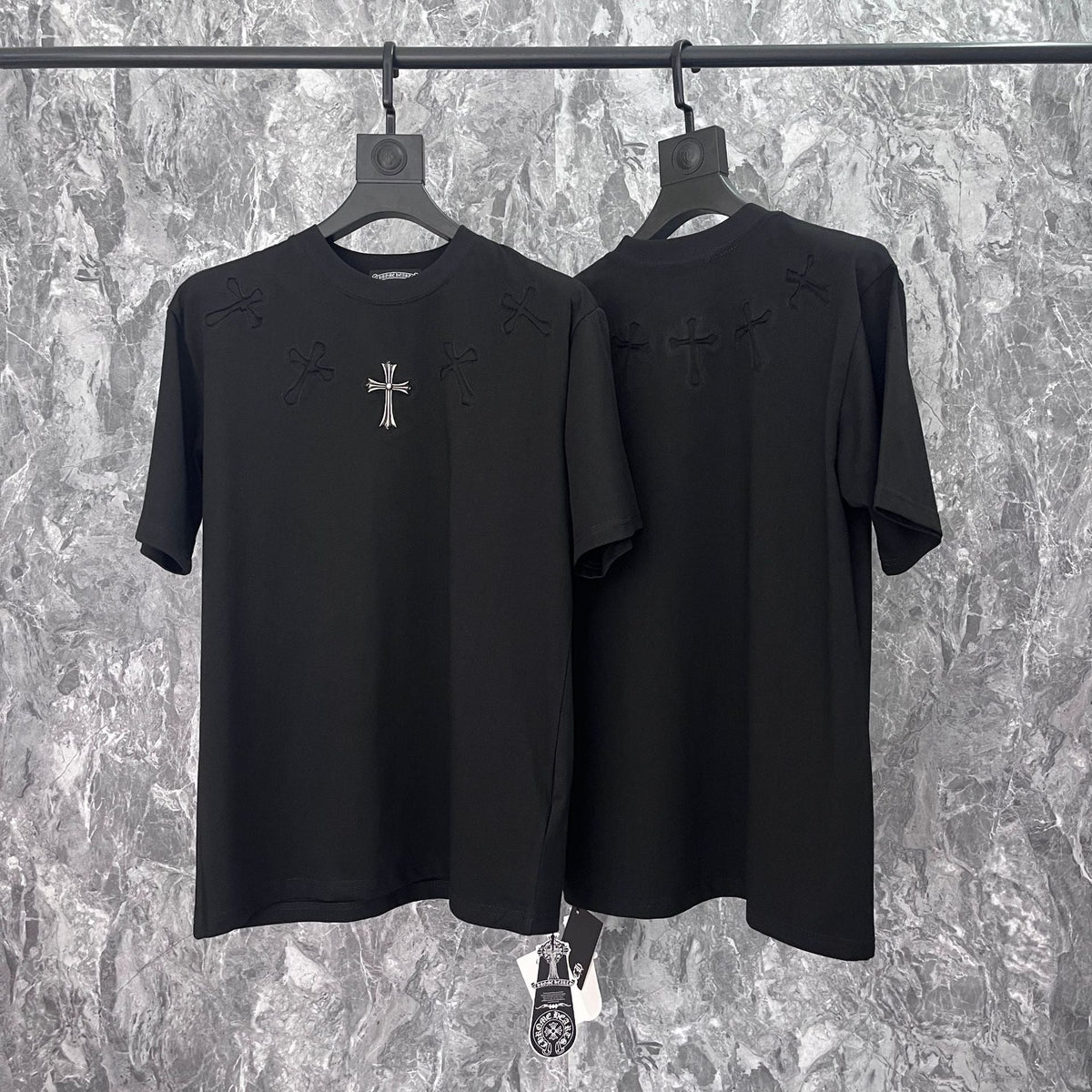 CHH Heart T Shirts Cross Cotton Casual T-Shirt Couple Short Sleeve
