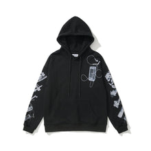 OW headphones flower pattern pullover hooded sweater
