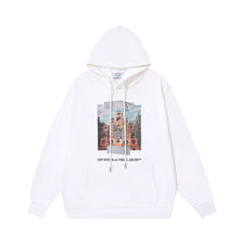 OW audio train print pattern pullover hooded sweater