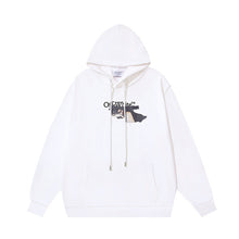 OW oil painting series arrow pattern pullover hooded sweater