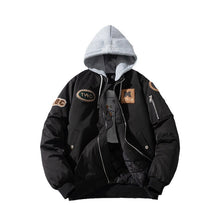 Mens Vintage Jackets Baseball Jacket Hooded Flight Suit Cotton Jacket