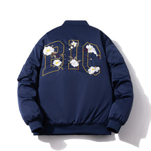 Mens Vintage Jackets Floral Embroidered Jacket Loose Casual Baseball Uniform