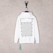OW embroidered square arrow pattern hooded sweater
