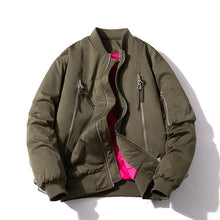 Mens Vintage Jackets Zip Baseball Collar Thermal Bomber Jacket