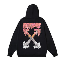OW Melted Arrow Pattern Pullover Hooded Sweater