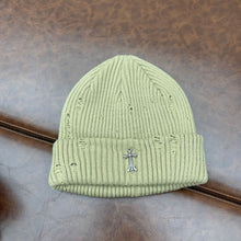 CHH  Heart Beanie Knitted Hat Women's Thick Wool Hat Cross Cold Hat